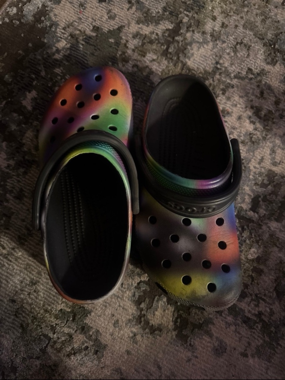 CROCS Kids Multicolor Rainbow Tie-Dye Clogs